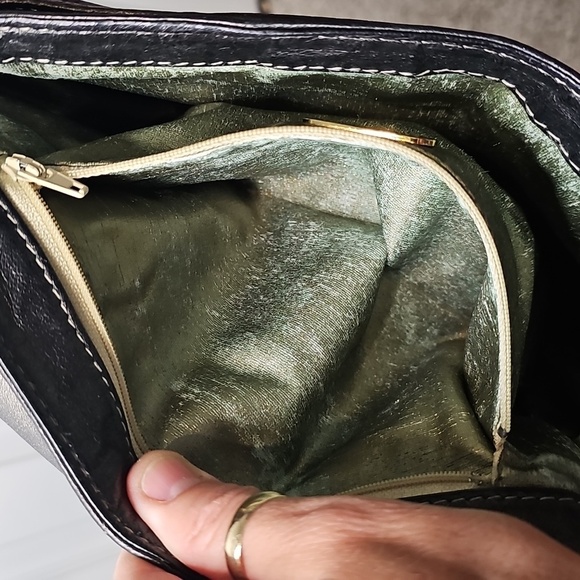 Anne Klein For Calderon Smoke Metallic Crossbody Bag with knotted strap - Picture 4 of 8